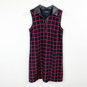 Alice & Trixie | Silk Windowpane Plaid Sleeveless Shirt Dress